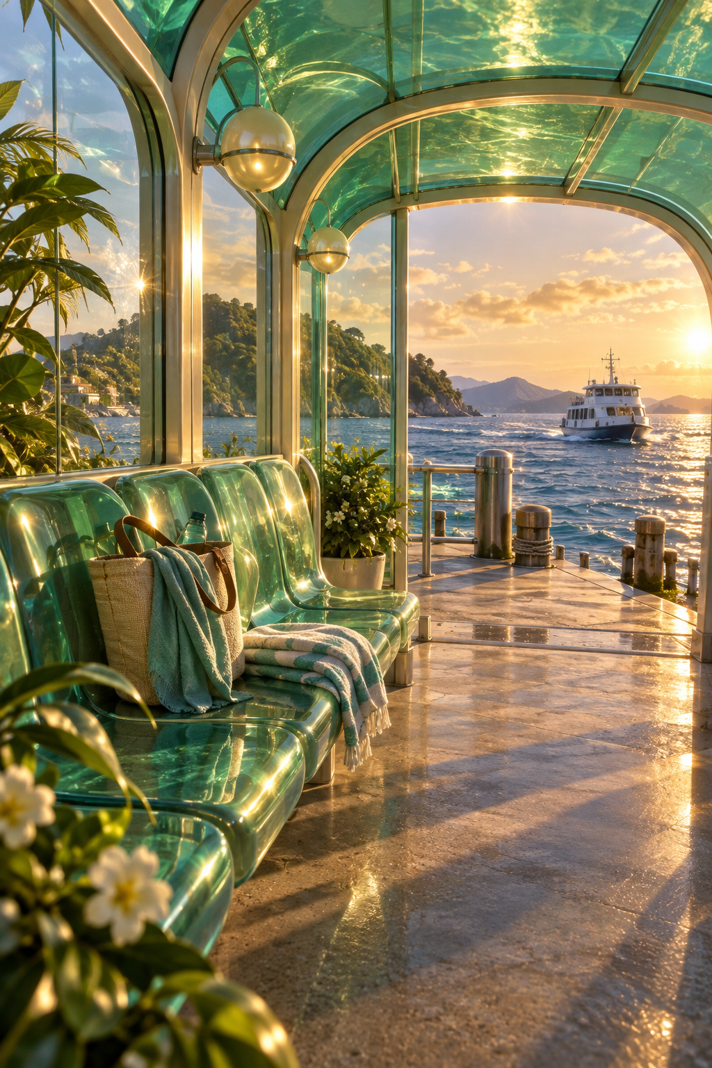An imagined island stop for the last ferry home.
