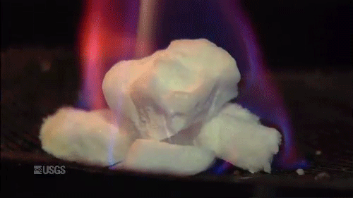 A USGS laboratory demonstration of gas hydrate sustaining a flame