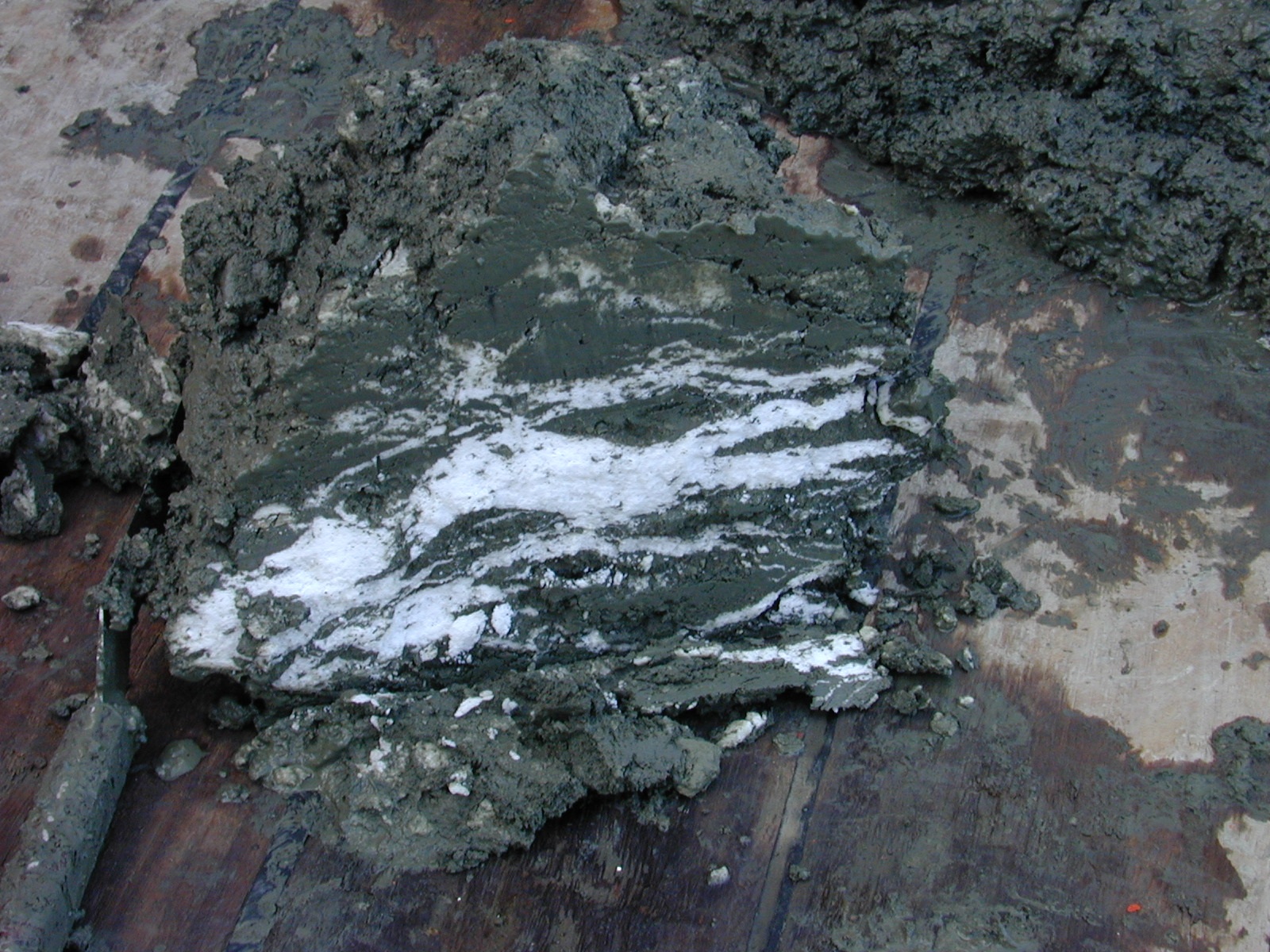 White methane hydrate layers within a sediment block recovered from Hydrate Ridge off Oregon