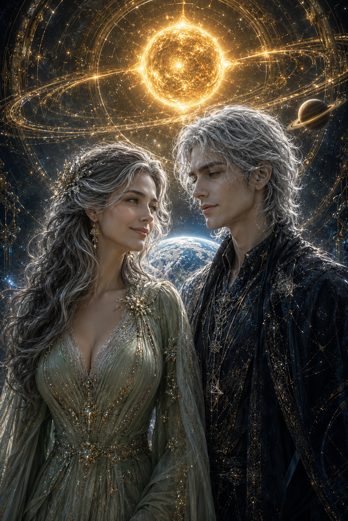 Sylvia and Lumen smiled softly as Earth glowed beneath Capella's patient eye.