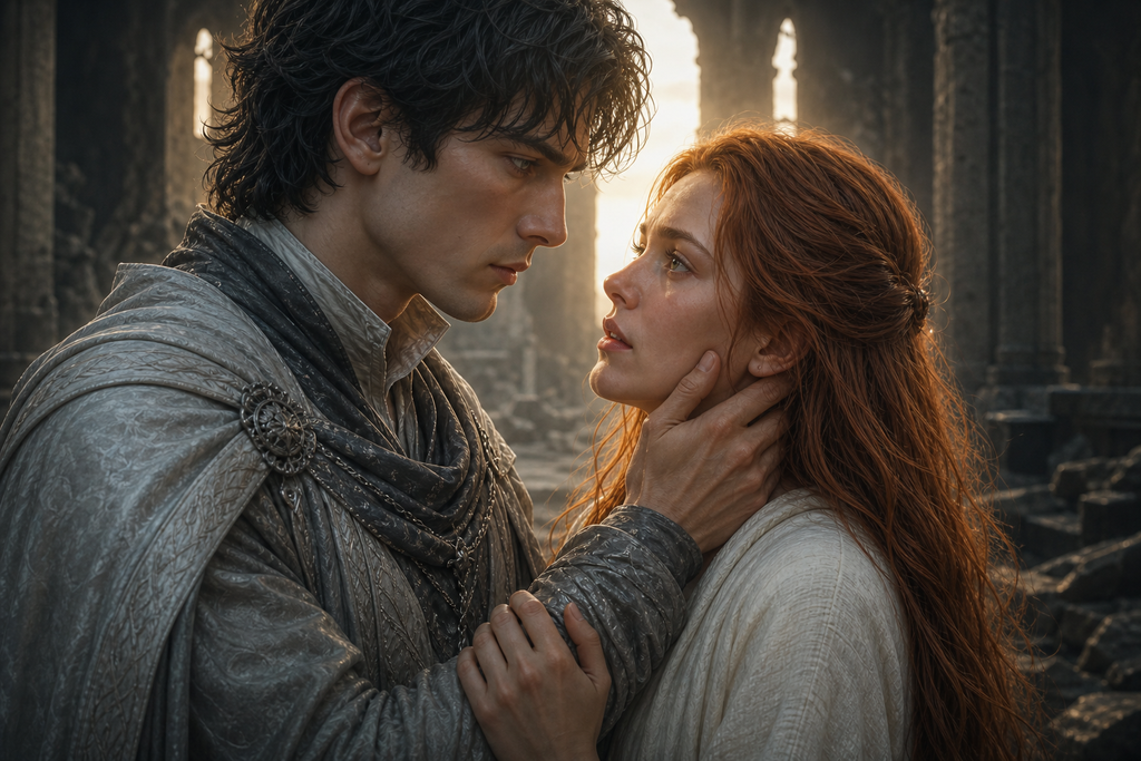 Omegar held Eva as cold entered the ruined chamber.