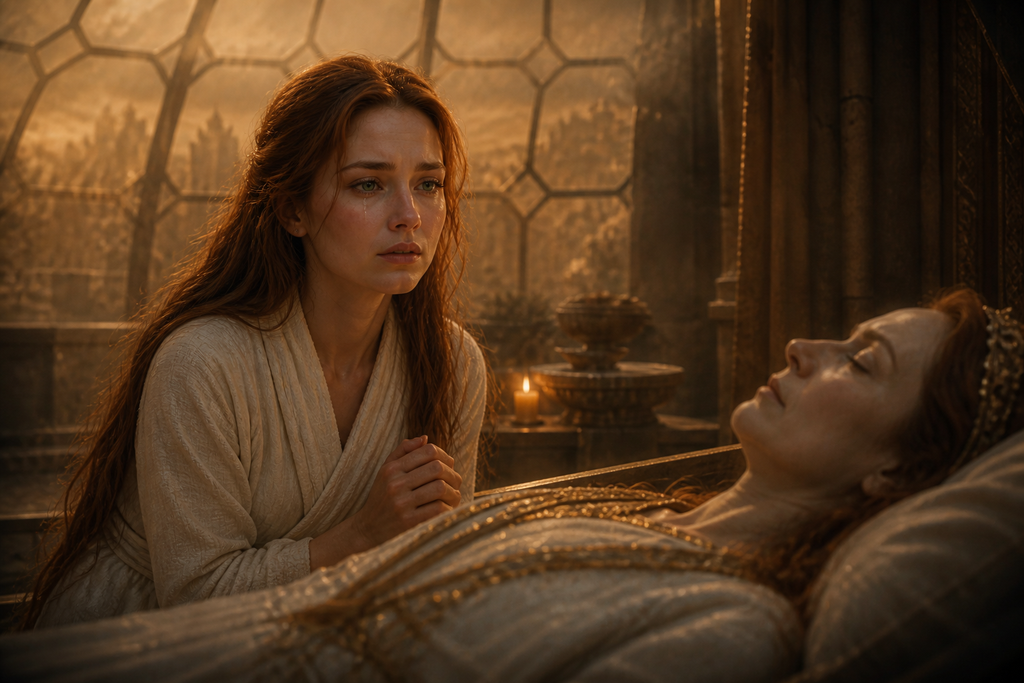 Across the dead world, Eva kept watch beside her mother under another fading dome.