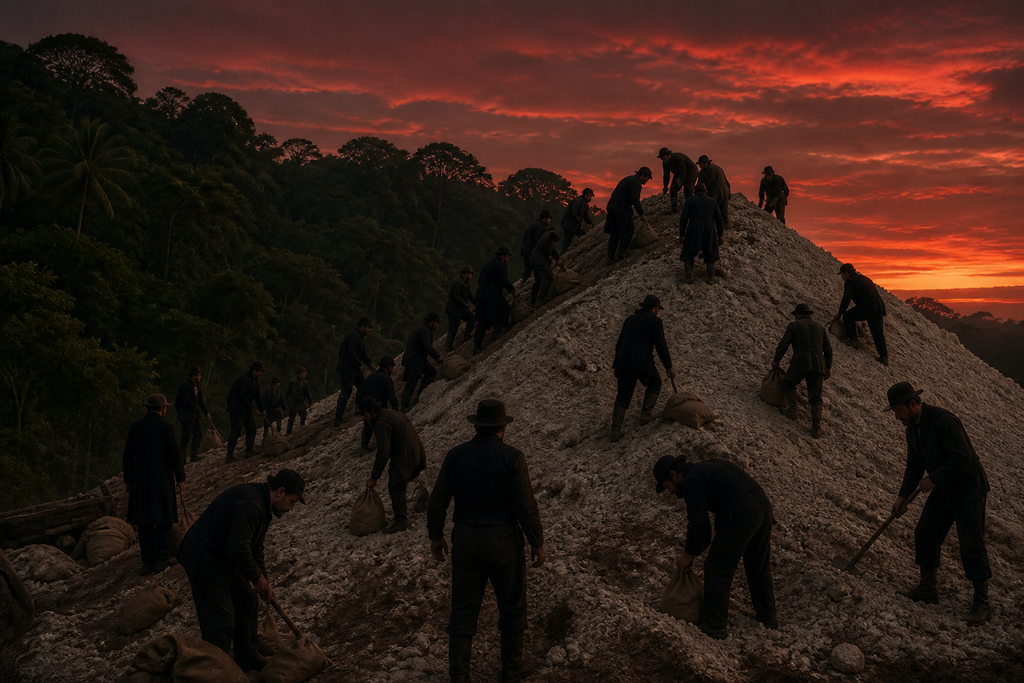On the island, his followers packed a hill of pale compound beneath an evening sky.
