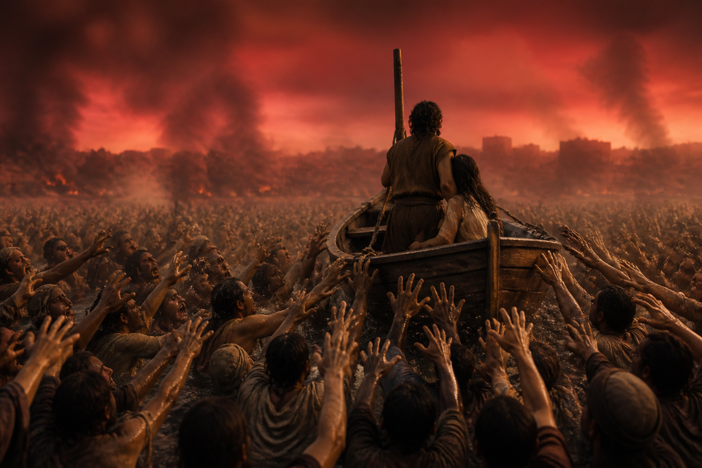 Hundreds of hands reached back.