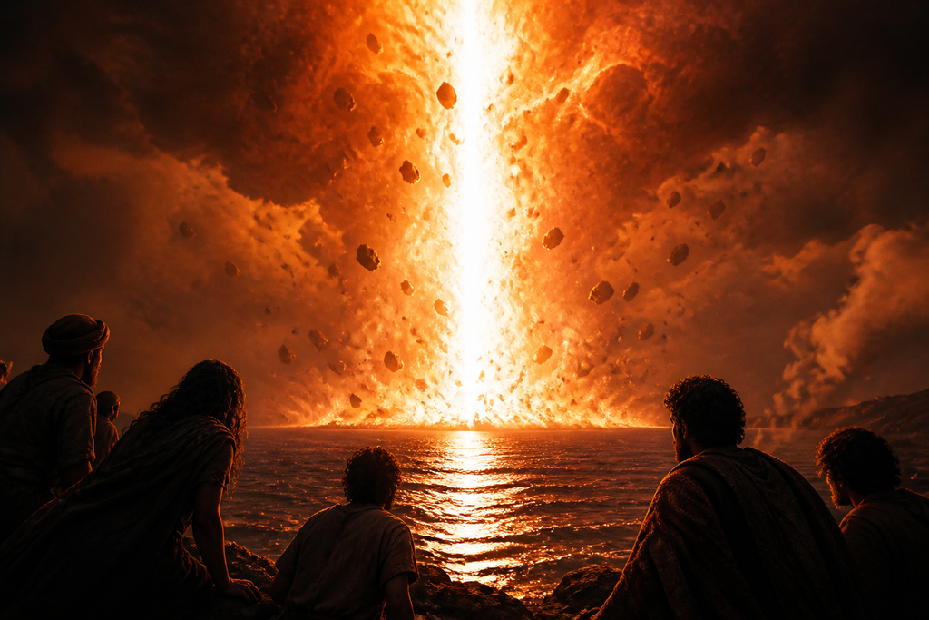 That white horizon became a pillar of fire.