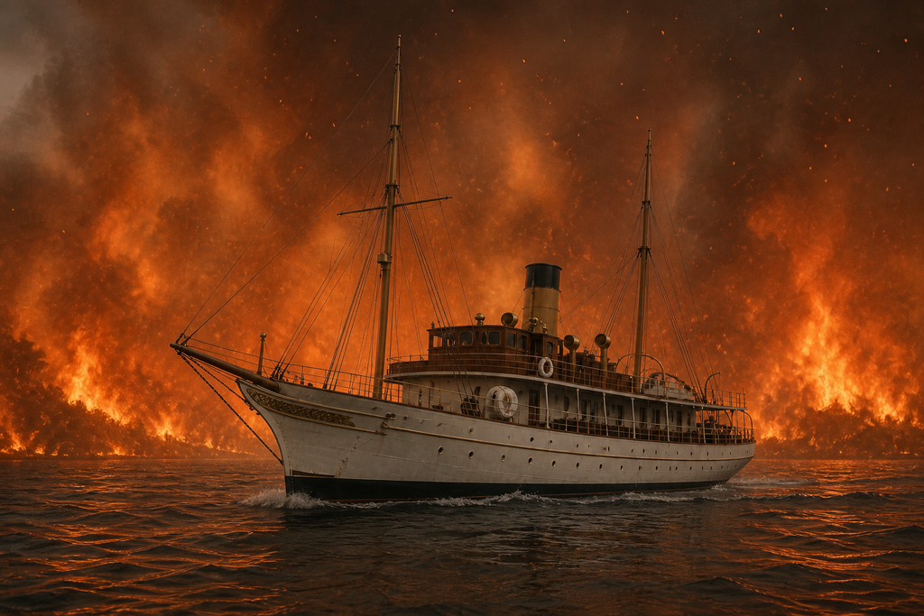 The island vanished behind the Esmeralda.