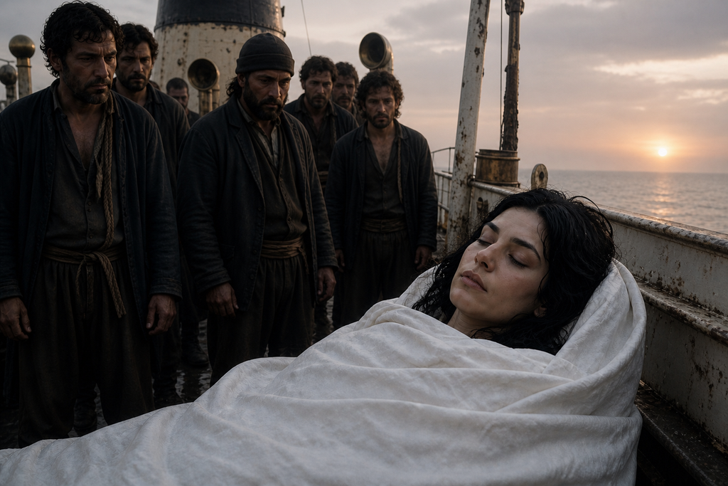 At dawn, sailors wrapped Natalie Brande in white and gathered at the rail.