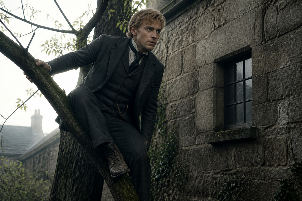 They crossed the wall separately, Beale using an ash tree while Homo walked boldly through the front door.