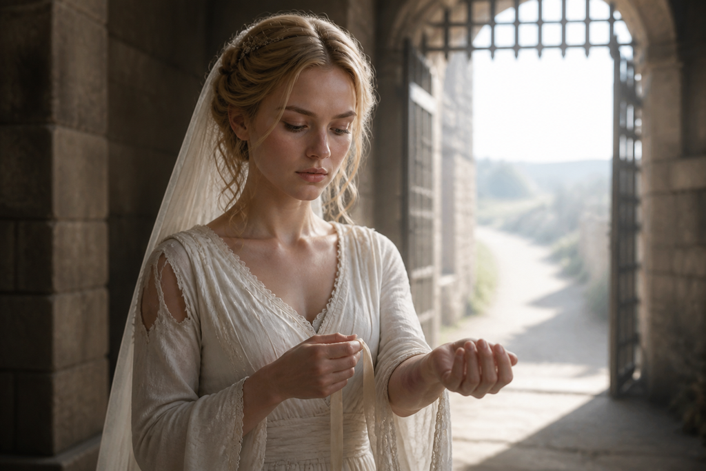 "The marriage can be ended," he said while Oliva studied the ribbon and bruises circling her wrist.