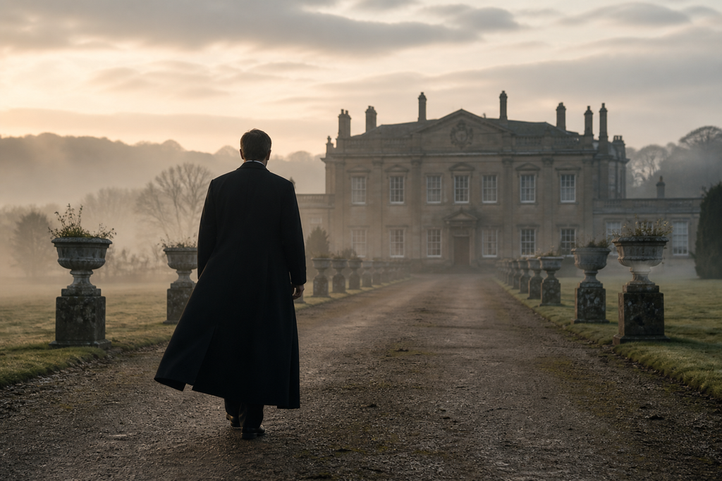 No bride waited beside him as a black-coated clergyman walked toward the house.