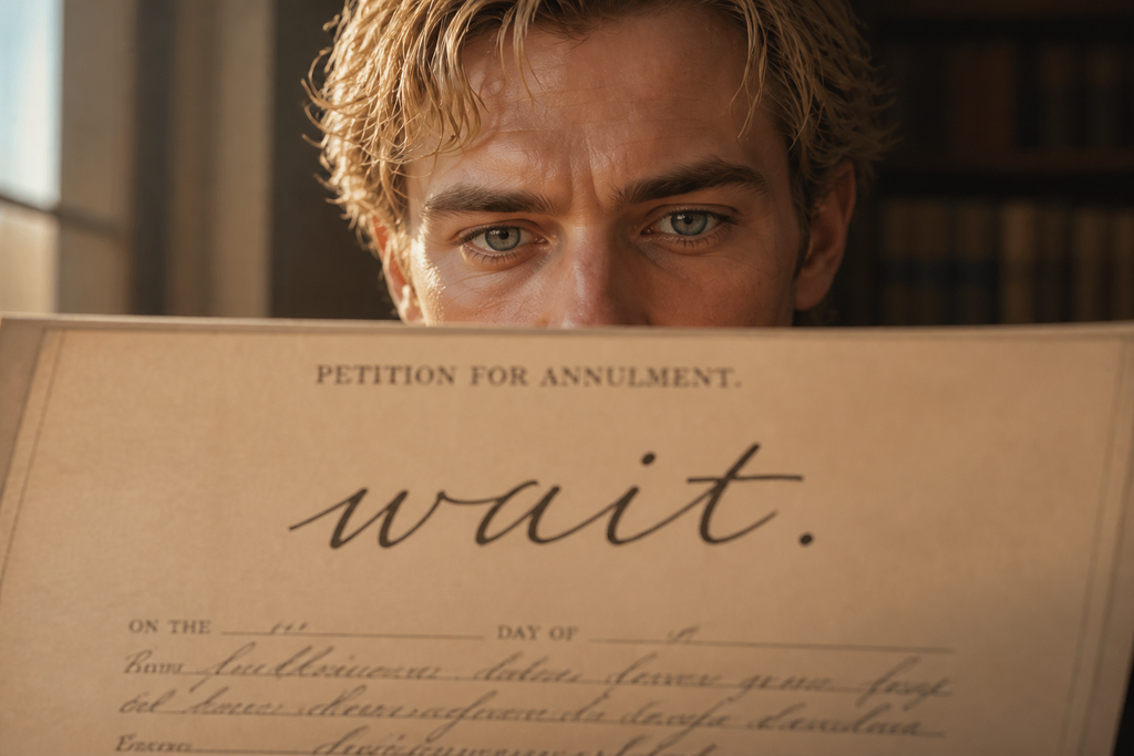Across the first page, one handwritten word waited: wait.