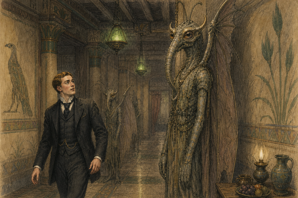 Thomas calmed her, then ventured into the corridor, where one of the Thotheen stood rigid beneath the lamps, frozen dead.