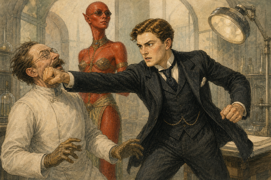 Thomas sprang upright, all illness forgotten, and struck her assistant before the experiment could begin.