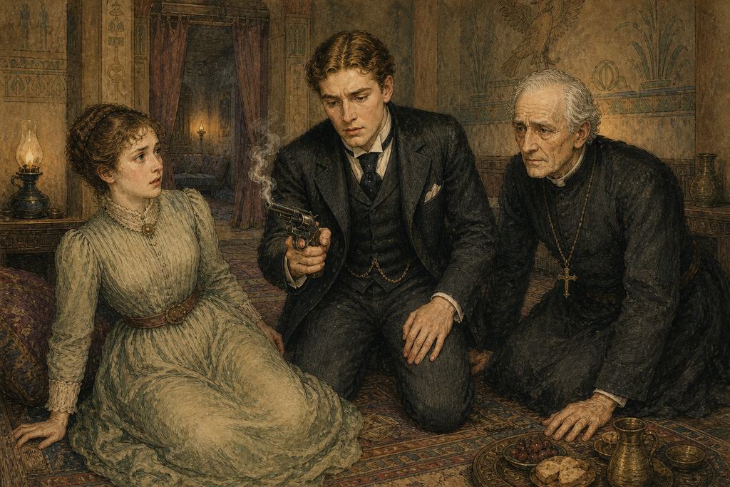 When consciousness returned, Thomas found Phyllis and Reverend Winward stirring beside him, while smoke curled from Thomas's Revolver.