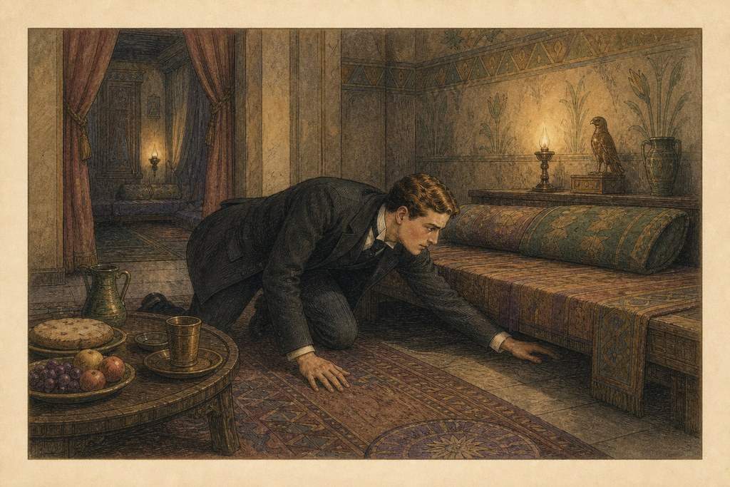 Thomas searched couches, corners, and clothing for a loose cartridge or hidden weapon, but found nothing.