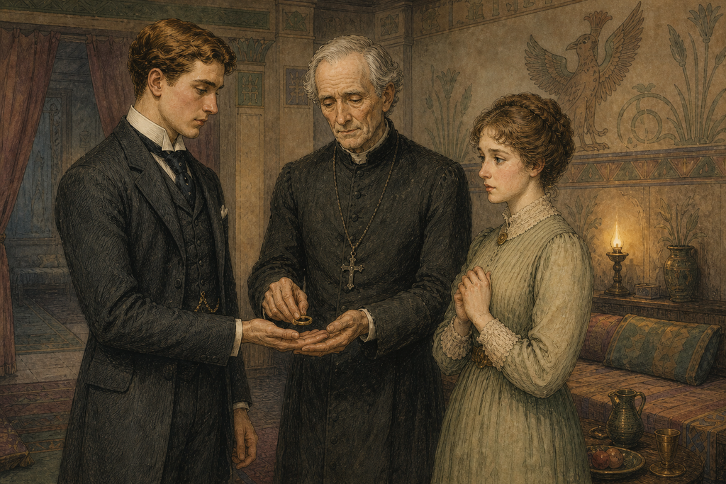 Before the dim lamps, Reverend Winward placed Phyllis's Mother's Ring in Thomas's hand and solemnly joined their vows.