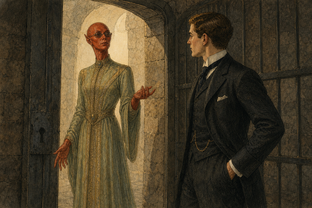 “Accept my congratulations upon your honeymoon,” Zumeena told Thomas, her composed face making the cell seem crueler.
