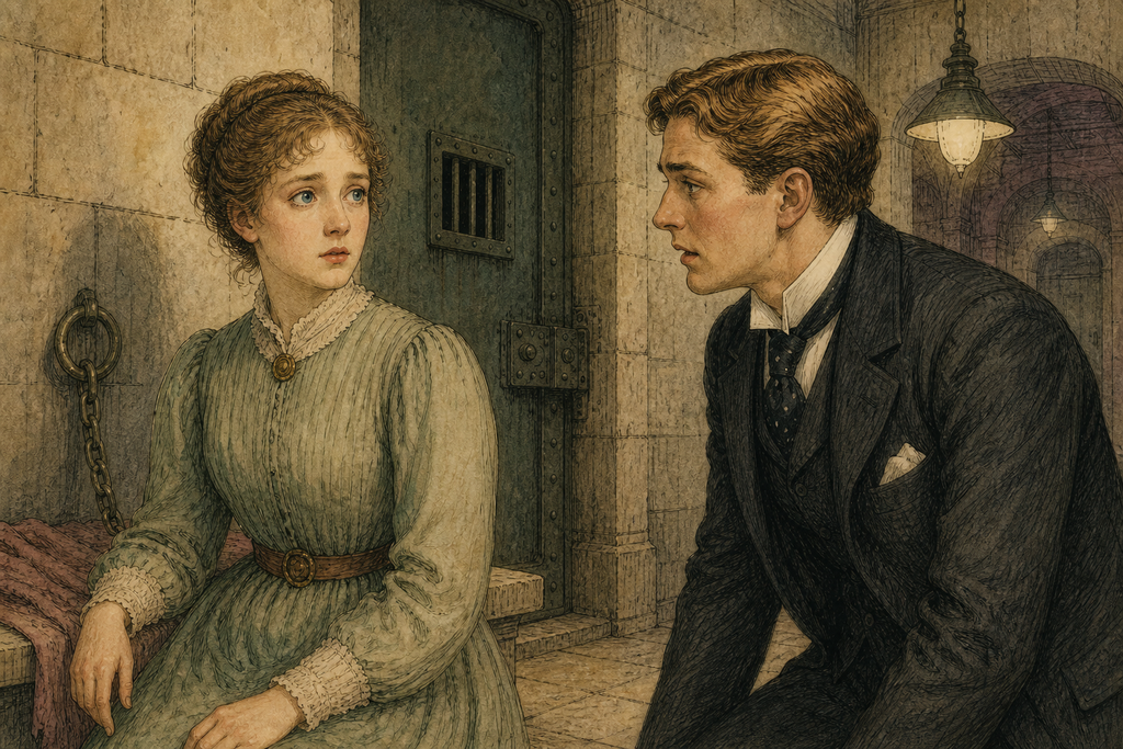 Phyllis stirred, opened her blue eyes, and regarded Thomas as an unfamiliar gentleman.