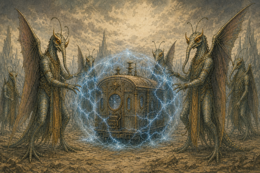 Reaching the Transit Car was not escape: the victorious Thotheen held its surrounding electrical field like an invisible cage.
