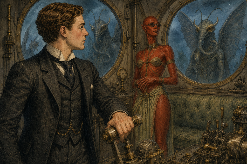 Thomas set one trembling hand upon the lever, watching Zumeena rather than the threatening shapes beyond the glass.