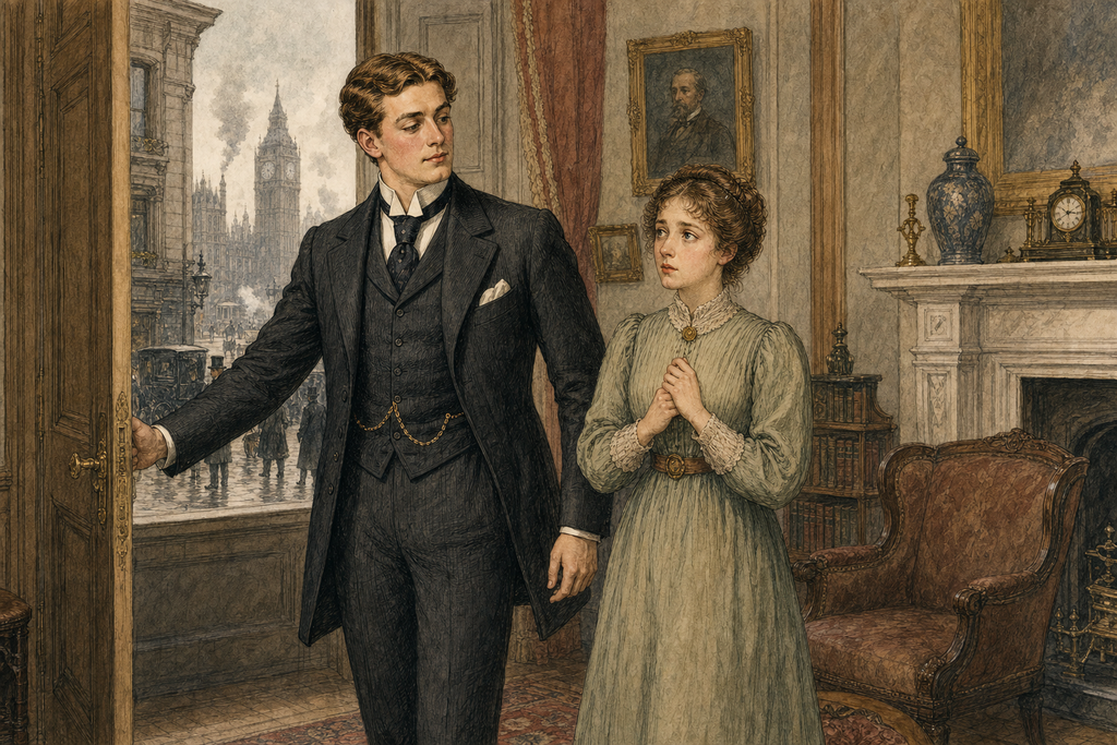 From the Great Pyramid, Thomas brings Phyllis into familiar London and the formidable safety of his father's home.