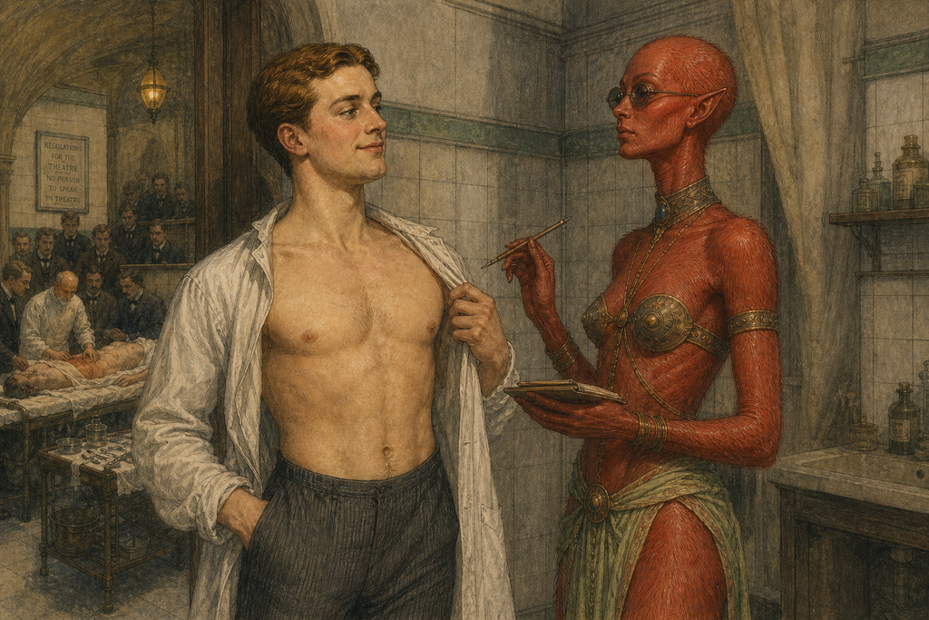 Zumeena’s exact questions about his strength and health sounded clinical; Thomas Plummer, serenely self-satisfied, heard only the language of attraction.