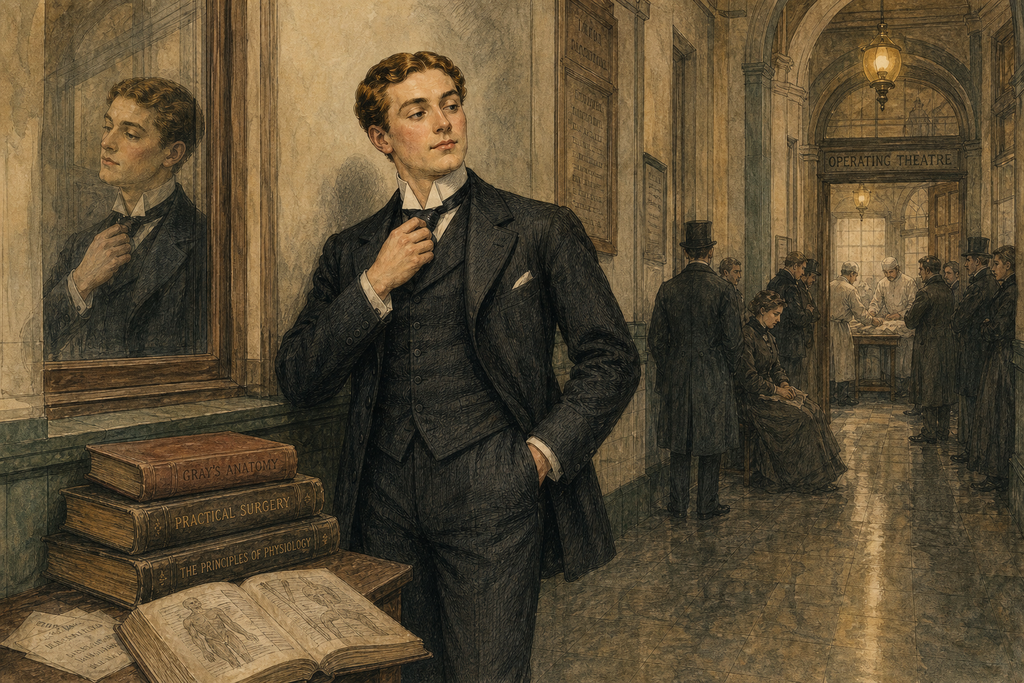 Broad-shouldered, fashionable, and perfectly healthy, he treated medical training as another inconvenience wealth ought to soften.