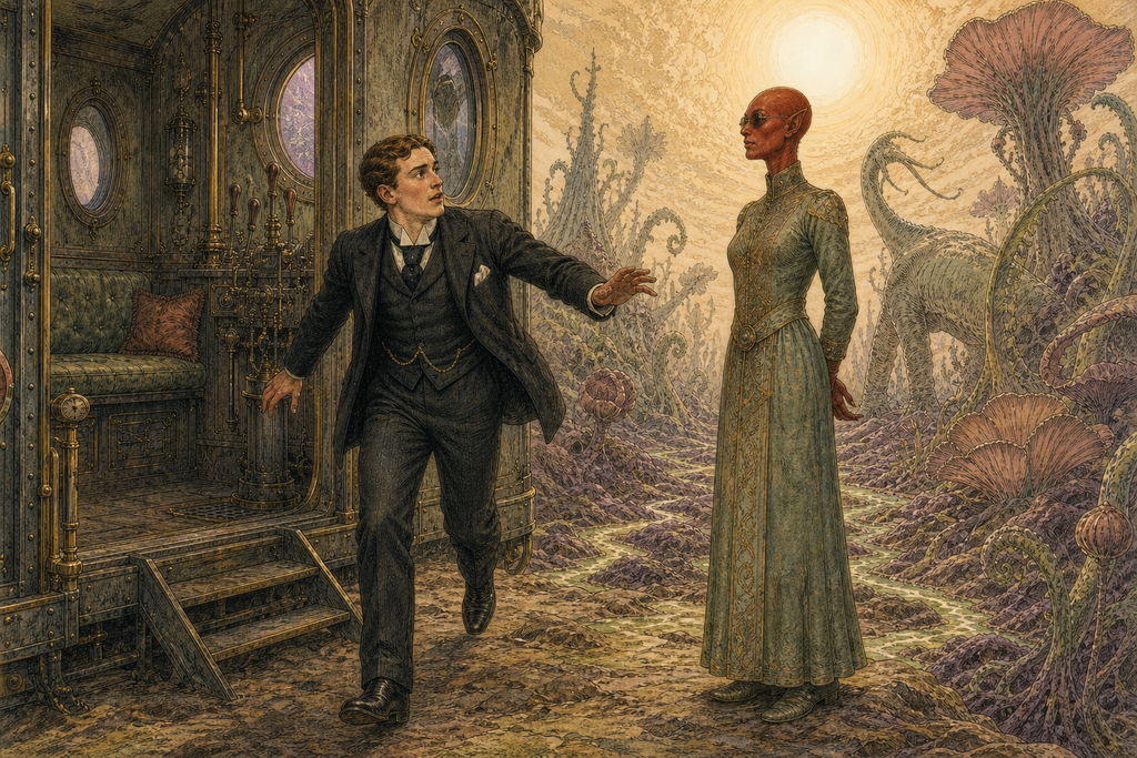 As he staggered back, Zumeena calmly told him he was sober, awake, and truly on Venus, leaving him no choice but to follow his only guide.