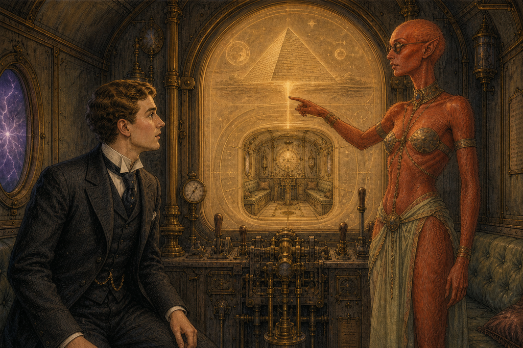 She named the Sutenraa descendants of ancient Egyptians, whose pyramid-linked Transit Cars crossed worlds instantly.