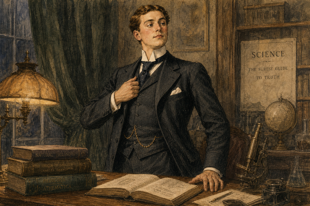 Horrified by the imagined marriage, he drew himself up and grandly chose Science.