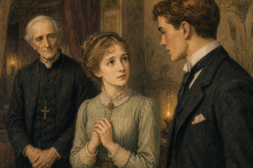Hope brightened Phyllis's fearful stillness; Reverend Winward studied Thomas gravely, and the lie became a promise he could no longer abandon without betraying her.
