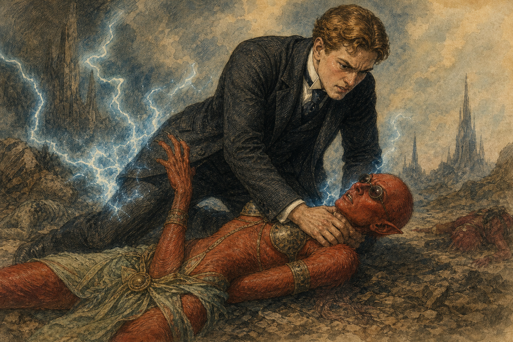 A fleeing figure struck him, and Thomas, wild with rage, bore the captive down and closed both hands upon her throat.