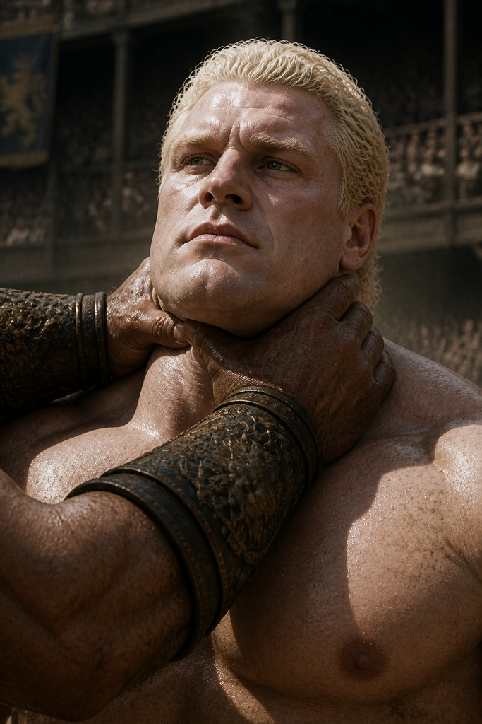 Goldry's massive neck defeats the killing hold.