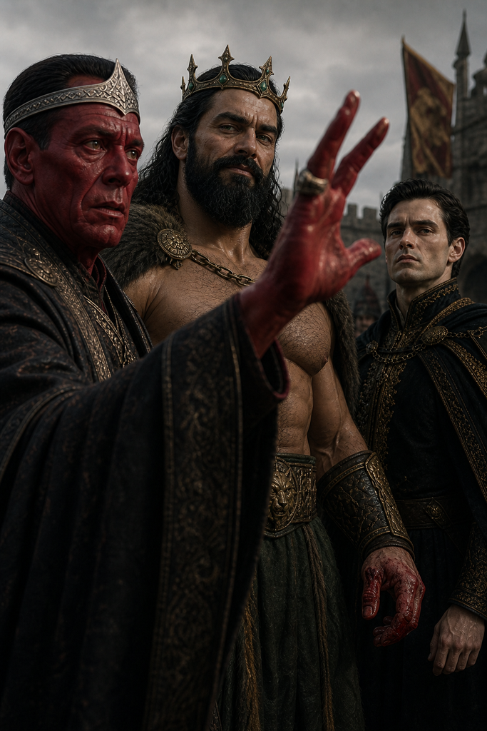 Blood stains the king's nails, yet The Red Foliot grants victory.