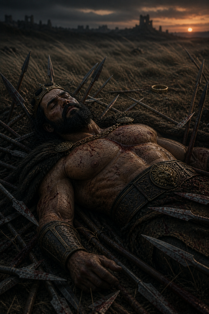 Cold wind follows the crowned king away.