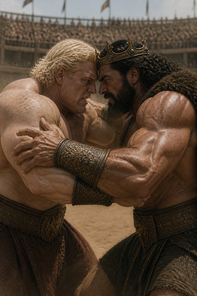 The champions strain as every lift meets a counter.