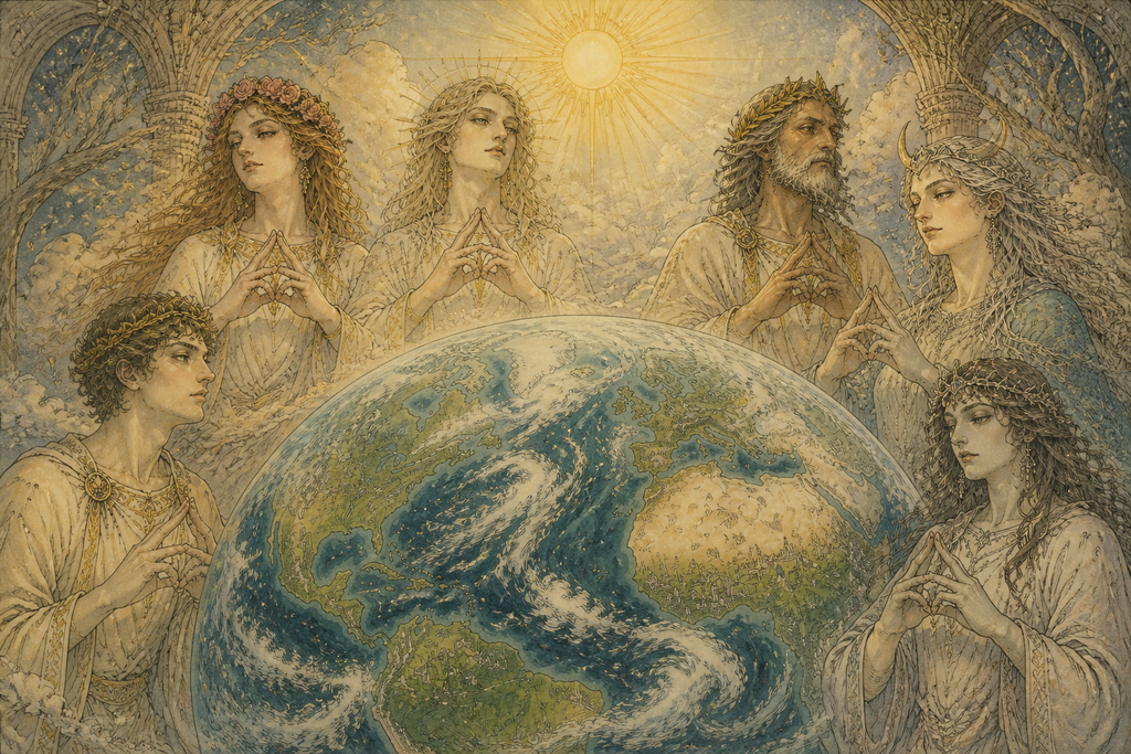 They shaped Earth as a blue-green wonder beneath a young sun.
