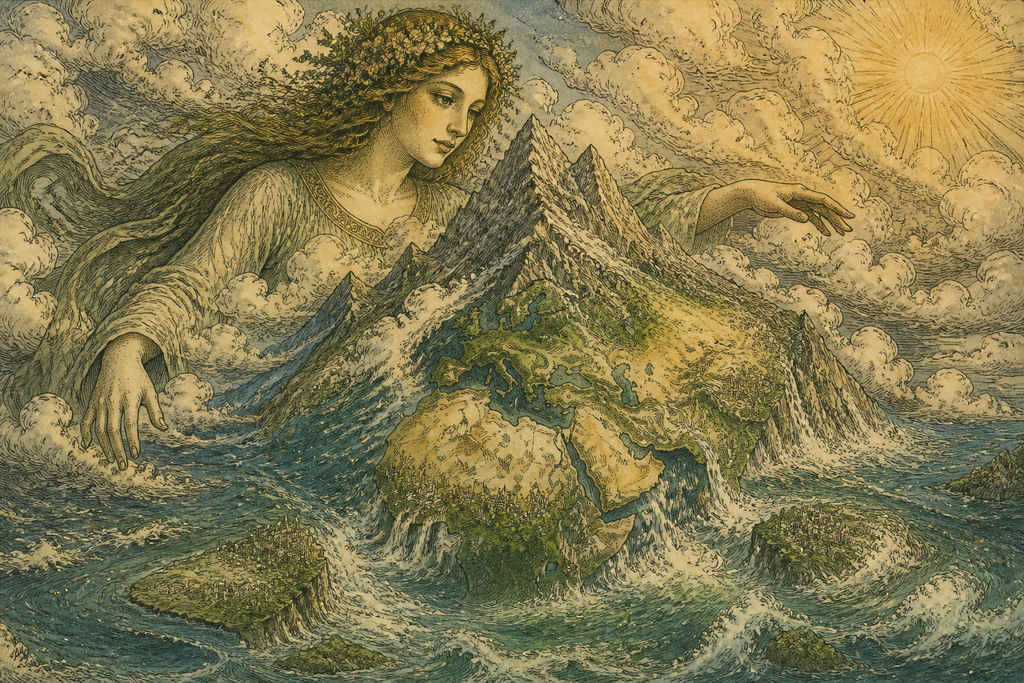 Mountains lifted, seas gathered, and clouds crossed bare continents.