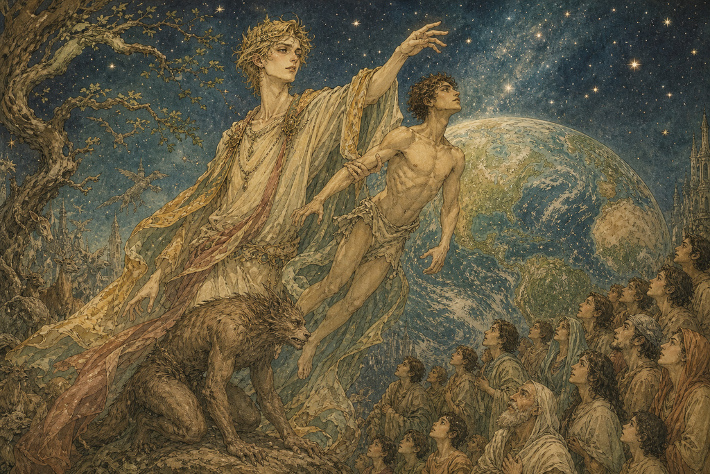 Kib shaped Men from beasts, filling Earth with faces turned toward the stars.
