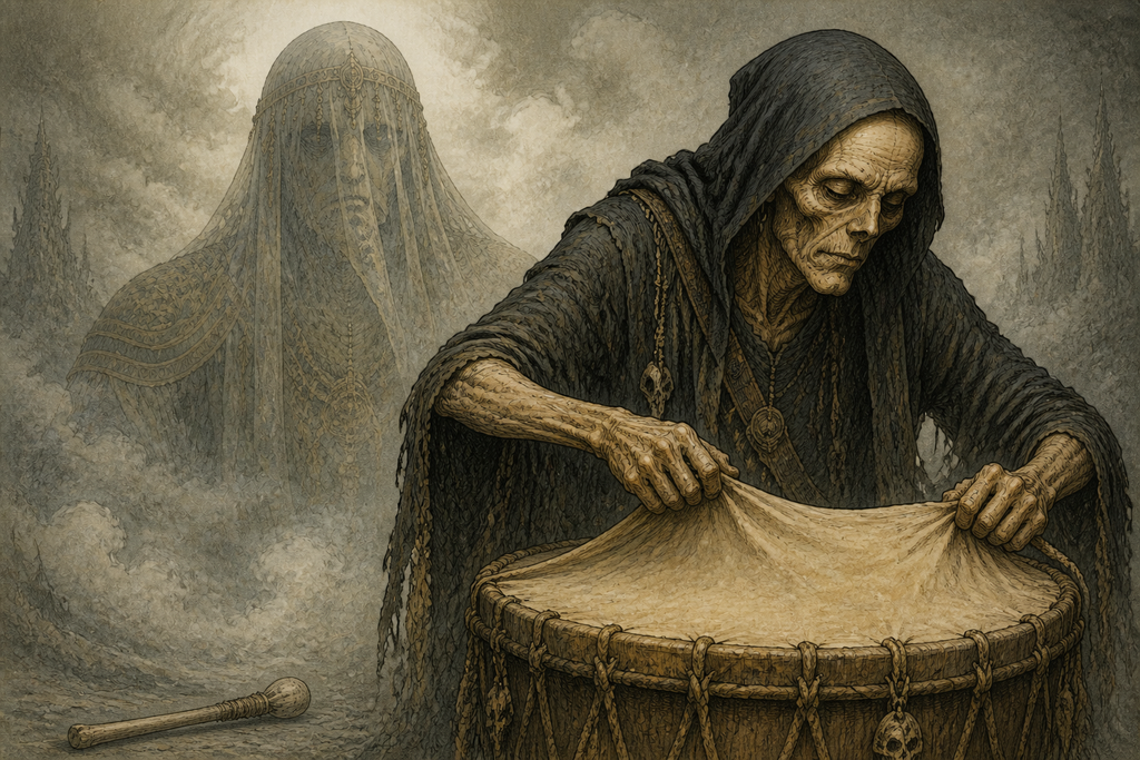 Nothing stirred beneath the maker's veil until Skarl stretched hide across a drum.