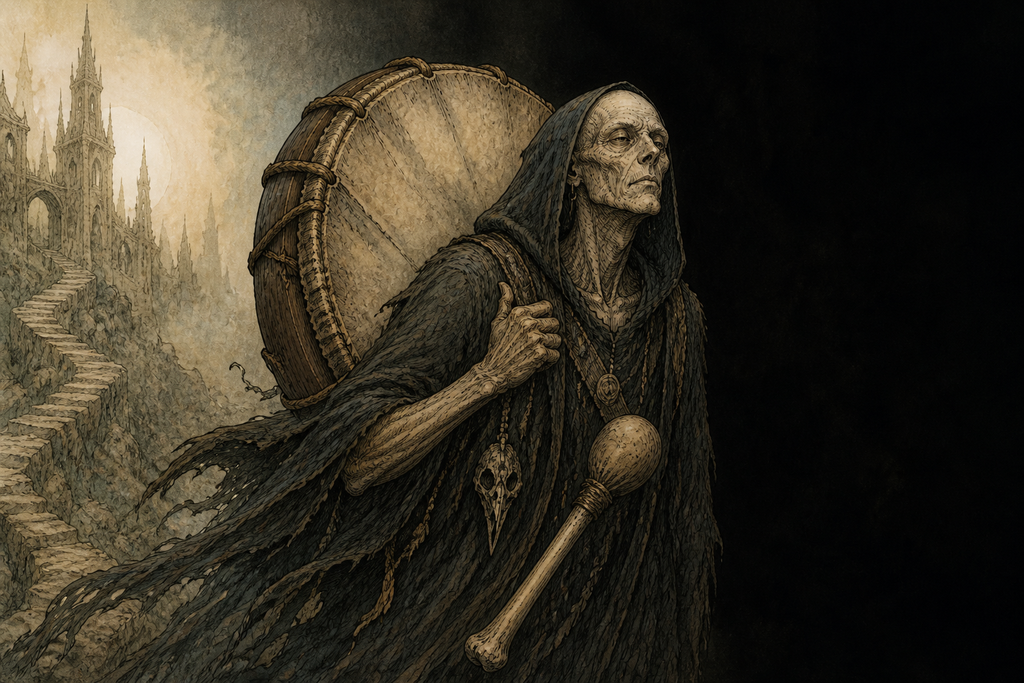 Skarl shouldered his drum and walked alone into the void.