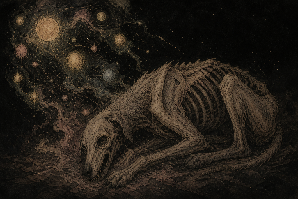 At last, Time folded beside the vanished Worlds and died.