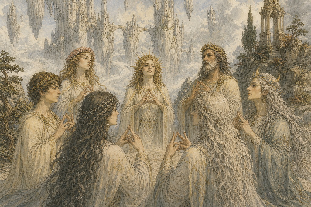 Beneath its rhythm, the gods gathered in Pegana and spoke through ritual signs.