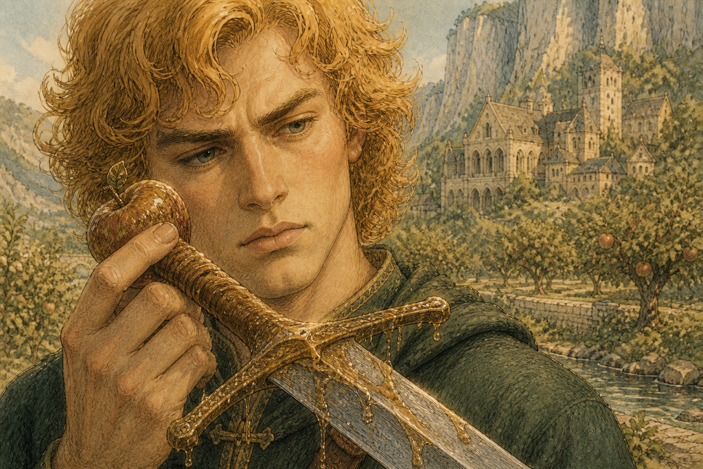 Apple sweetness clung to the sword.