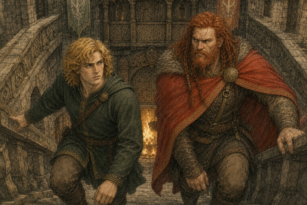 Above the fire, Face of God and Folk Might stormed the twin stairs together.