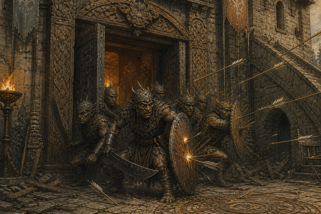 The last shields folded inward.
