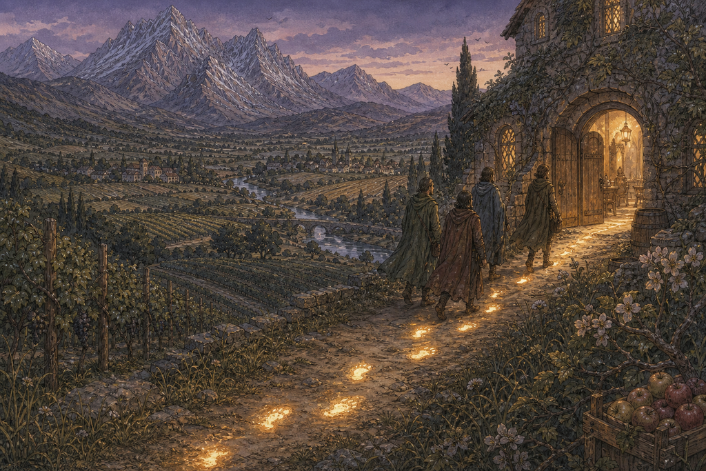 Firelight followed their returning feet.