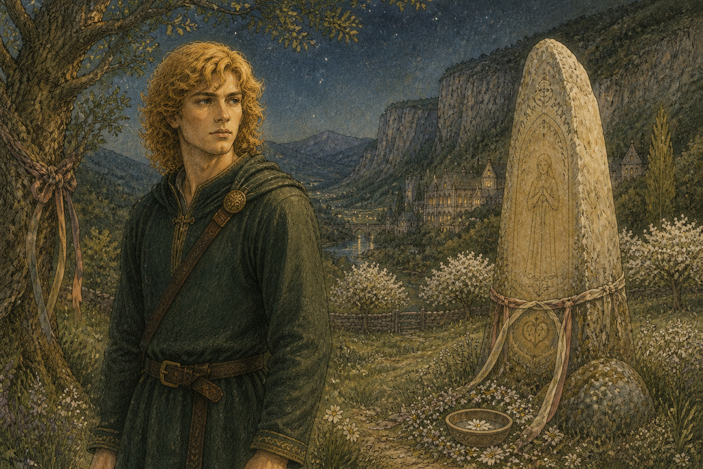 Firelight became midsummer stars when Face of God reached the Maiden Ward outside Burgdale.