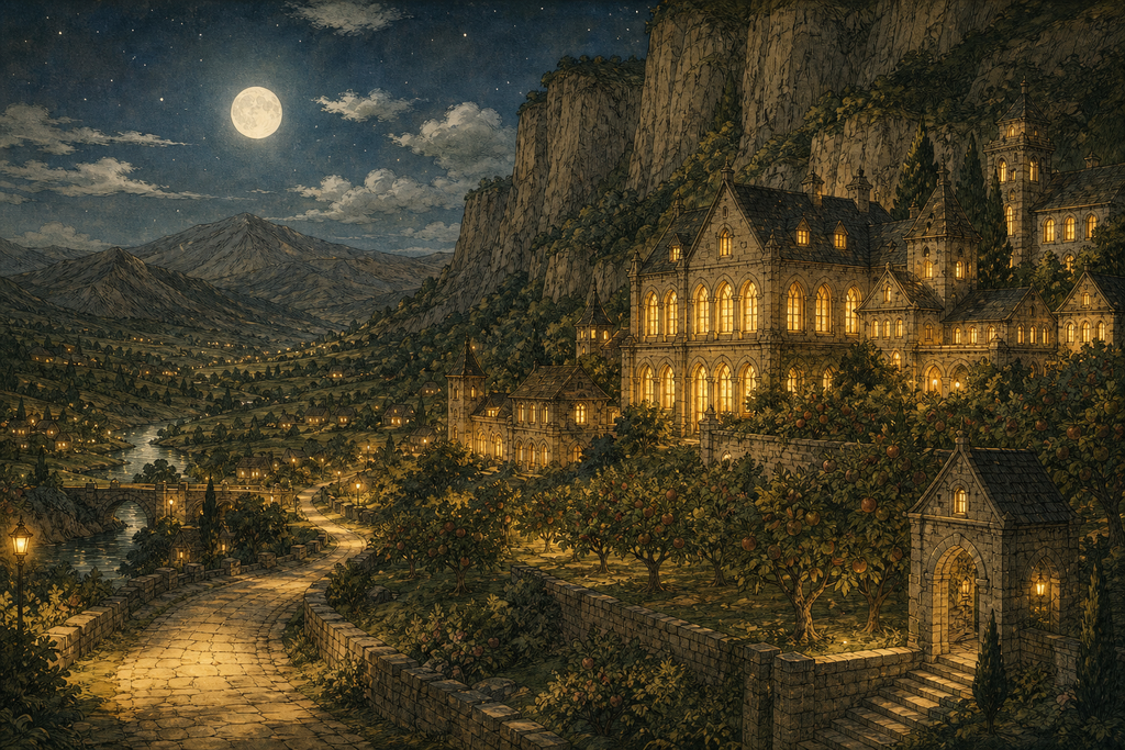 Burgdale's windows were lamps beside an open road, not walls against the world.