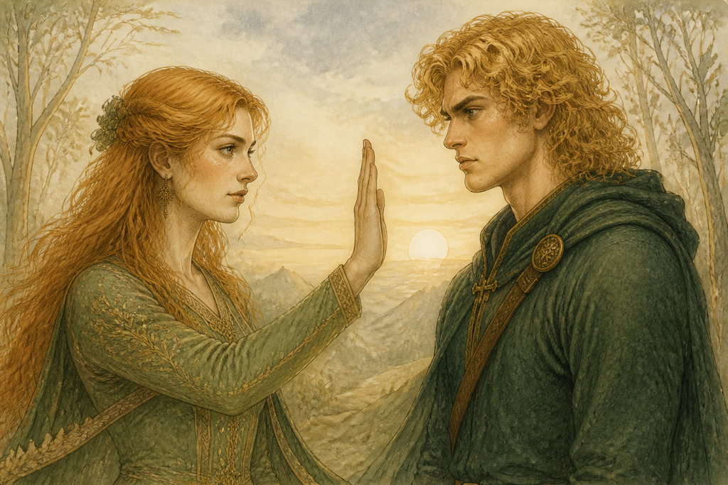 Her raised palm sent him home.